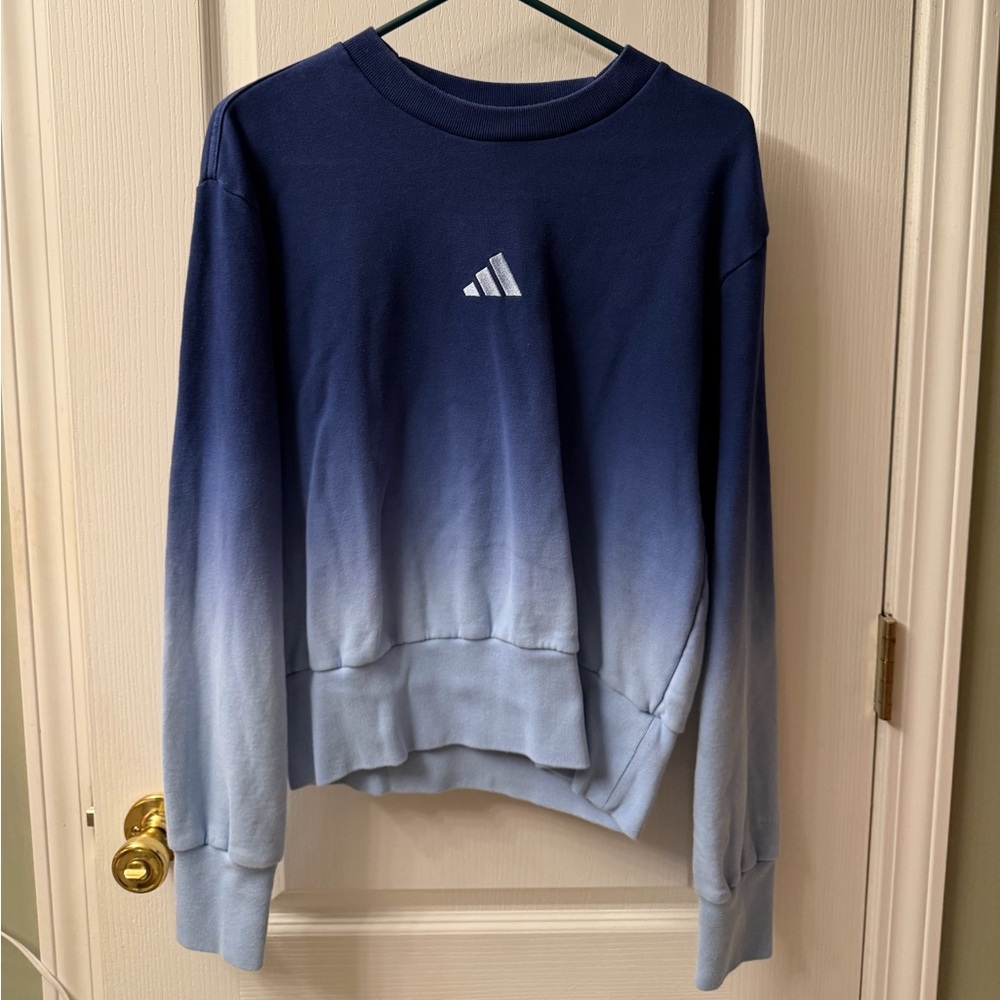 adidas ALL SZN DIP DYE Navy to Light Blue Ombre Crewneck Sweatshirt